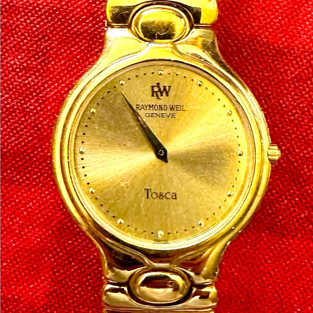 RAYMOND WEIL GENEVE TOSCA QUARTZ WOMENS WATCH 18K GOLD PLATED